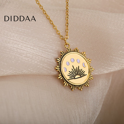 Femme Pendant Necklace | Gold Rising Sun Chain - Necklaces