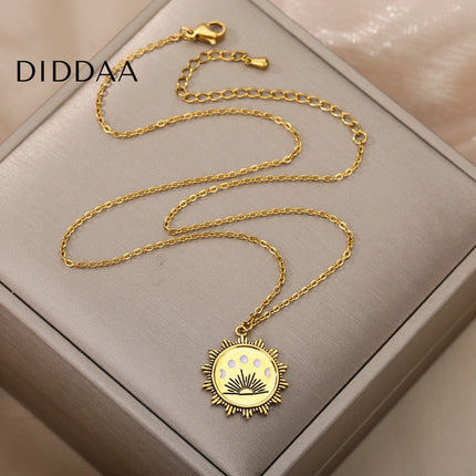 Femme Pendant Necklace | Gold Rising Sun Chain - Necklaces
