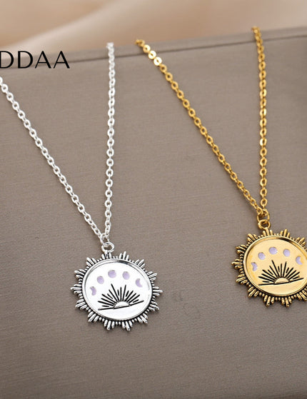Femme Pendant Necklace | Gold Rising Sun Chain - Silver - Necklaces