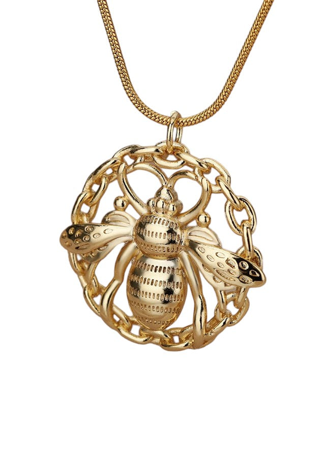 Hive Pendant Necklace | Gold Large Insect Chain