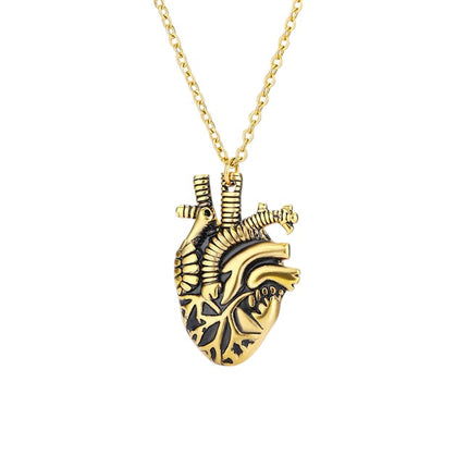Garde Pendant Necklace | Gold Black Heart Chain