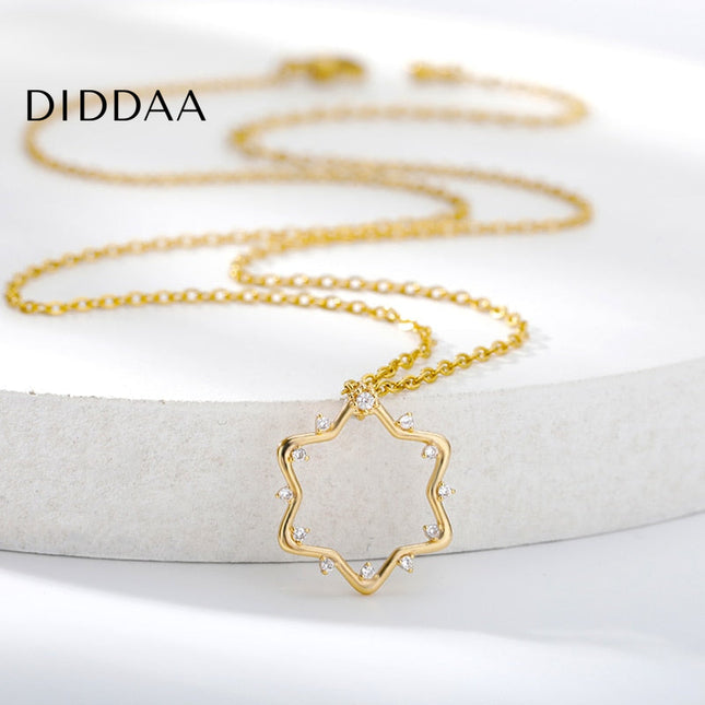 June Pendant Necklace | Gold Minimal Zirconia Chain - Necklaces