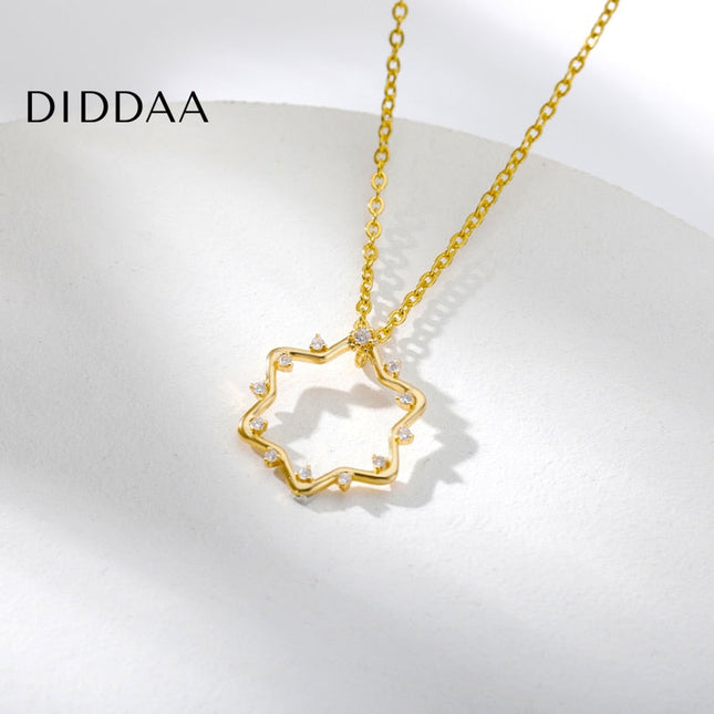 June Pendant Necklace | Gold Minimal Zirconia Chain - Necklaces