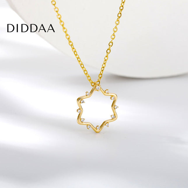 June Pendant Necklace | Gold Minimal Zirconia Chain - Necklaces
