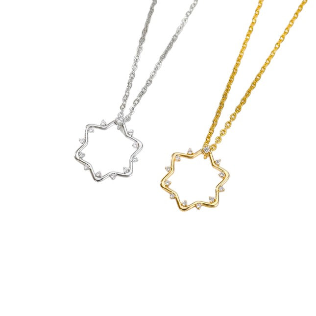 June Pendant Necklace | Gold Minimal Zirconia Chain