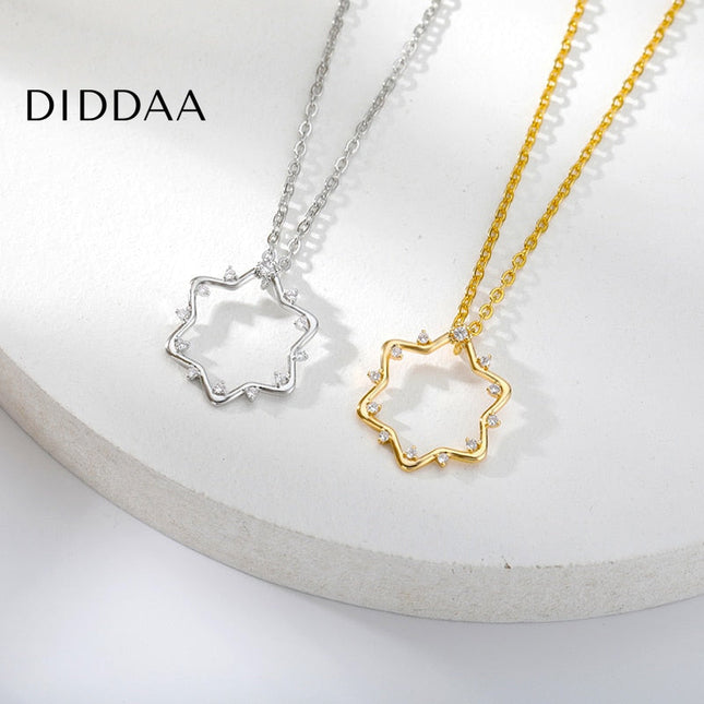 June Pendant Necklace | Gold Minimal Zirconia Chain - Silver - Necklaces