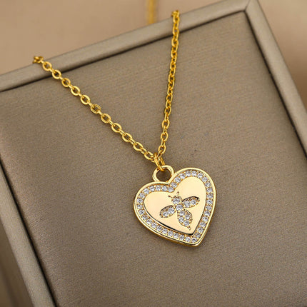 Honey Pendant Necklace | Gold Zirconia Bee Chain - Necklaces