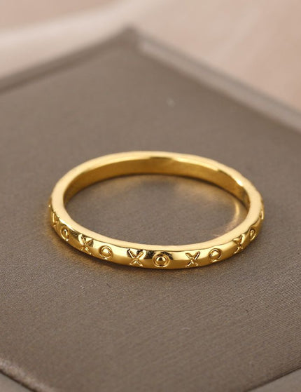 Rugged Ring | Gold X & O Fine Ring - 7 / Gold - Rings