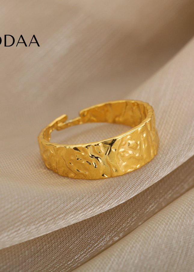 Jaded Ring | Gold Distressed Thick Statement Ring - Rings