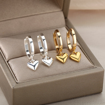Warmly Earrings | Gold Small Heart Hoop Earrings