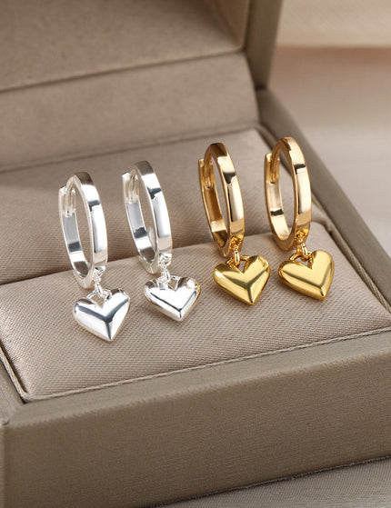 Warmly Earrings | Gold Small Heart Hoop Earrings