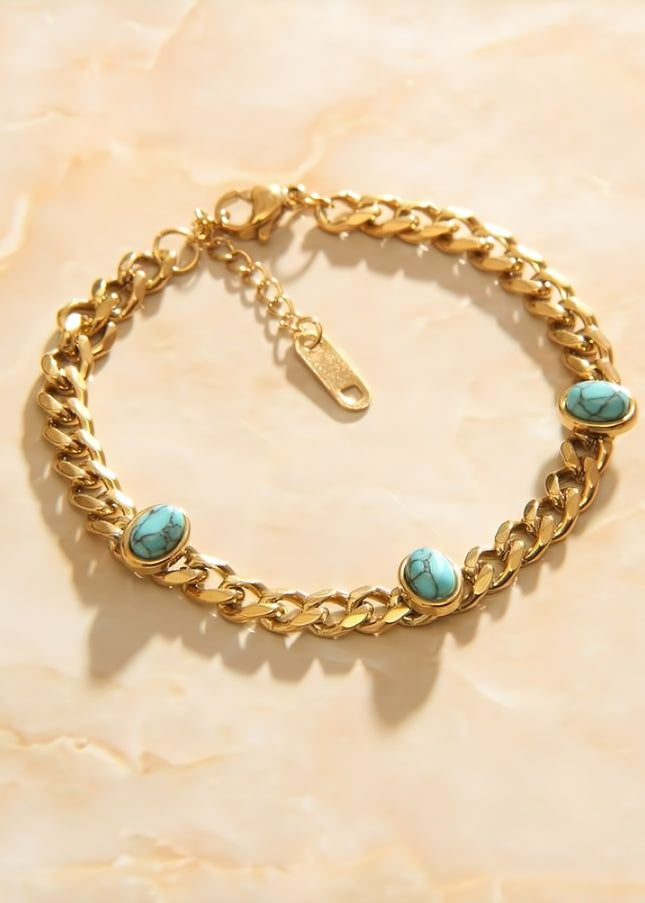 Riche Bracelet | Gold Emerald Opal Bracelet - Gold - Bracelets