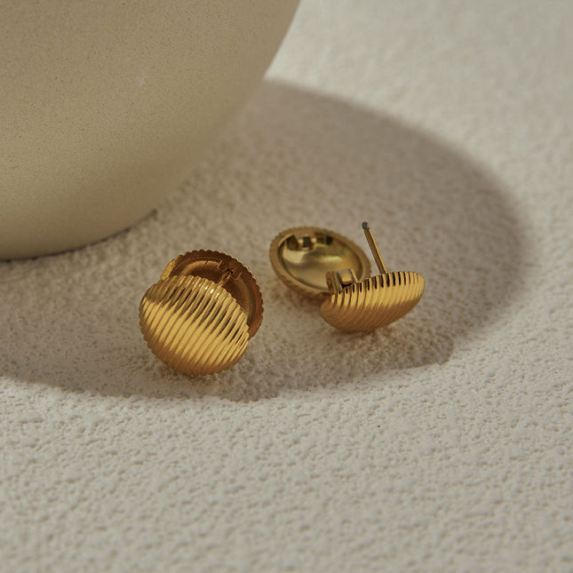 Jieding cross-border round stainless steel stud earrings, light luxury, high-end earrings, women's design sense niche earrings, titanium steel jewelry