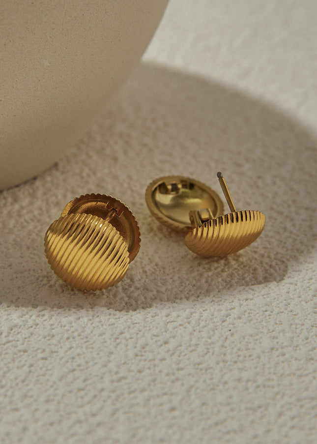 Jieding cross-border round stainless steel stud earrings, light luxury, high-end earrings, women's design sense niche earrings, titanium steel jewelry