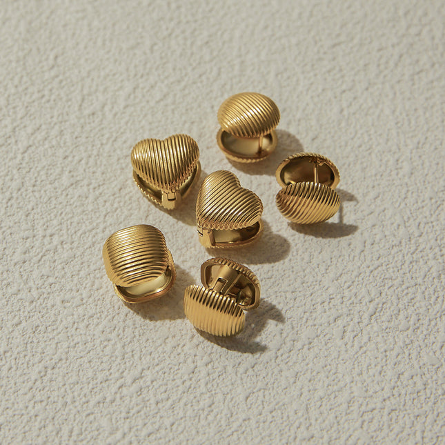 Jieding cross-border round stainless steel stud earrings, light luxury, high-end earrings, women's design sense niche earrings, titanium steel jewelry