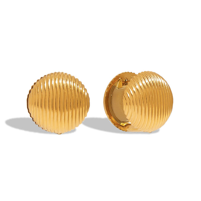 Jieding cross-border round stainless steel stud earrings, light luxury, high-end earrings, women's design sense niche earrings, titanium steel jewelry