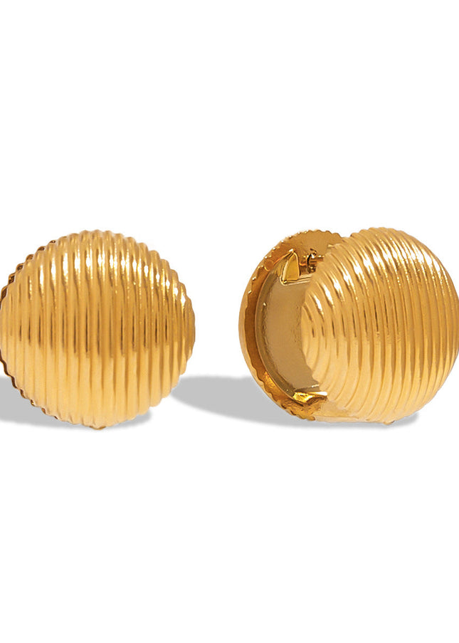 Jieding cross-border round stainless steel stud earrings, light luxury, high-end earrings, women's design sense niche earrings, titanium steel jewelry