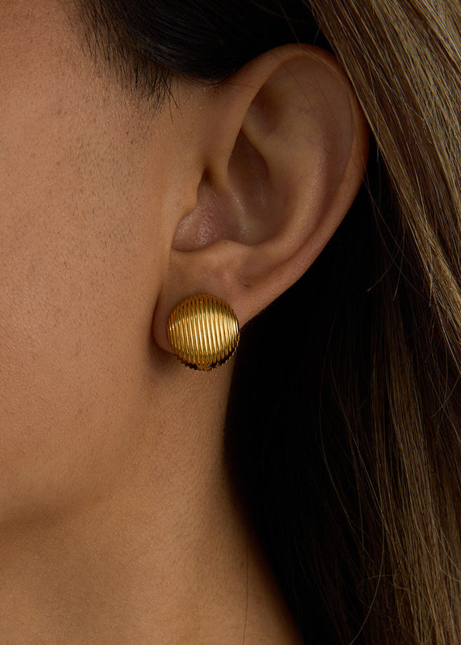 Jieding cross-border round stainless steel stud earrings, light luxury, high-end earrings, women's design sense niche earrings, titanium steel jewelry