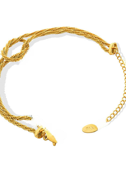 Korean ins cross geometric knotted bracelet women's niche design sense titanium steel gold-plated non-fading hand jewelry