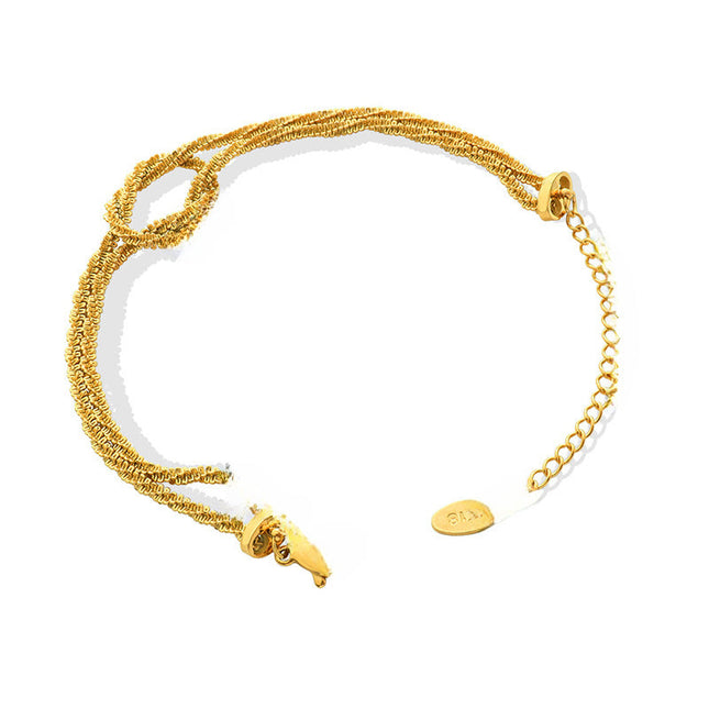 Korean ins cross geometric knotted bracelet women's niche design sense titanium steel gold-plated non-fading hand jewelry