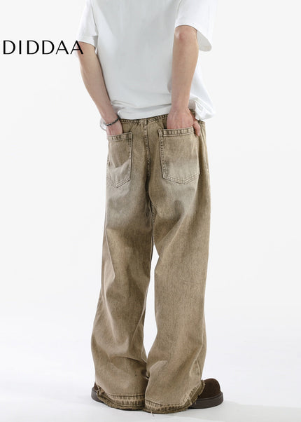 Raven Oasis Loose Fringed Straight Jeans for Men - Men’s Jeans