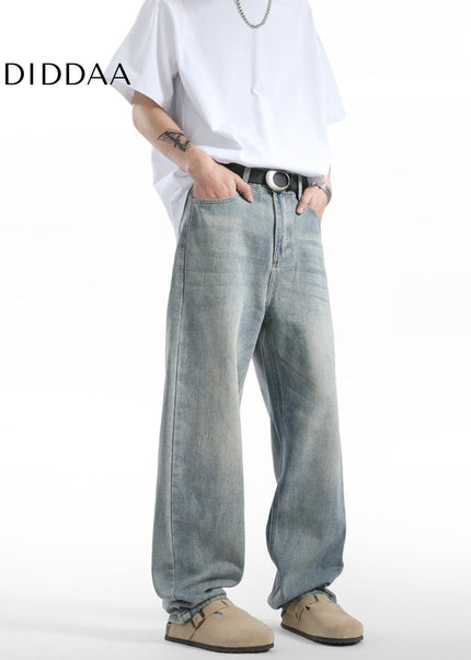 Raven Oasis Vintage Wash Loose Straight Leg Jeans - Men’s Jeans
