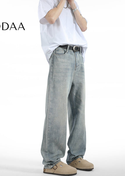 Raven Oasis Vintage Wash Loose Straight Leg Jeans - Men’s Jeans