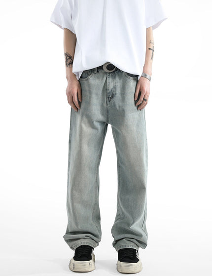 Raven Oasis Vintage Wash Loose Straight Leg Jeans - Men’s Jeans