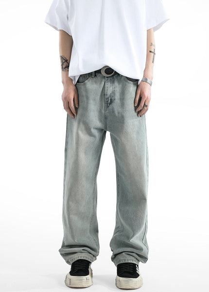 Raven Oasis Vintage Wash Loose Straight Leg Jeans - Men’s Jeans