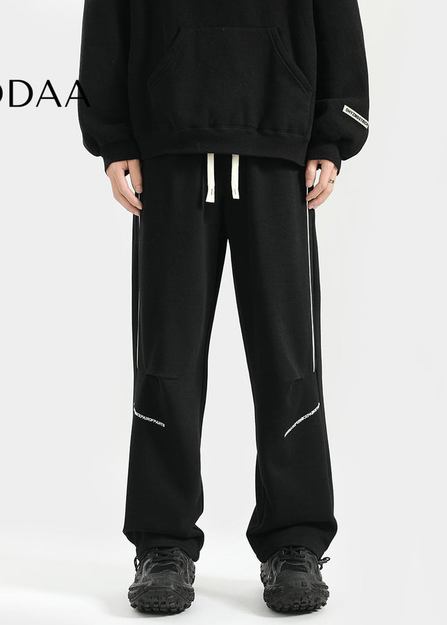 Raven Striped Loose Fit Casual Sweatpants for Men - M / Black - Unisex Sweatpants