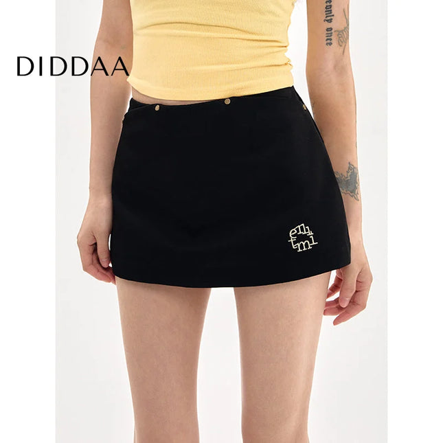 Red High Waist Slim A-Line Short Skirt for Women - S / Black - Skirts