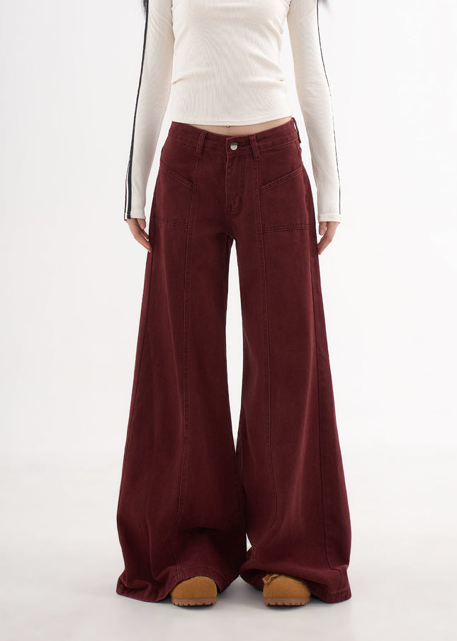 Red High Waist Wide Leg Jeans for Women This Spring - Women’s Jeans