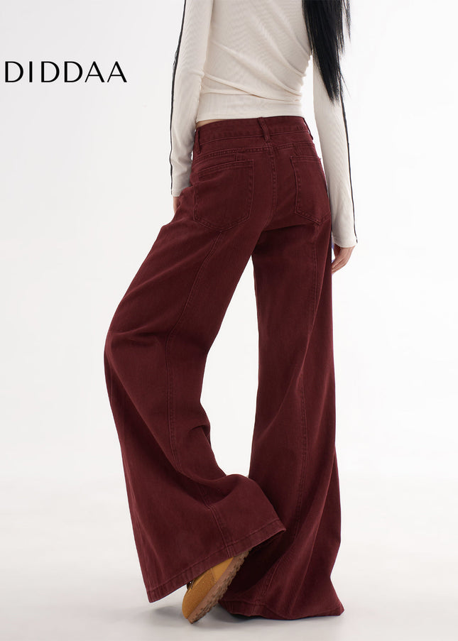 Red High Waist Wide Leg Jeans for Women This Spring - Women’s Jeans