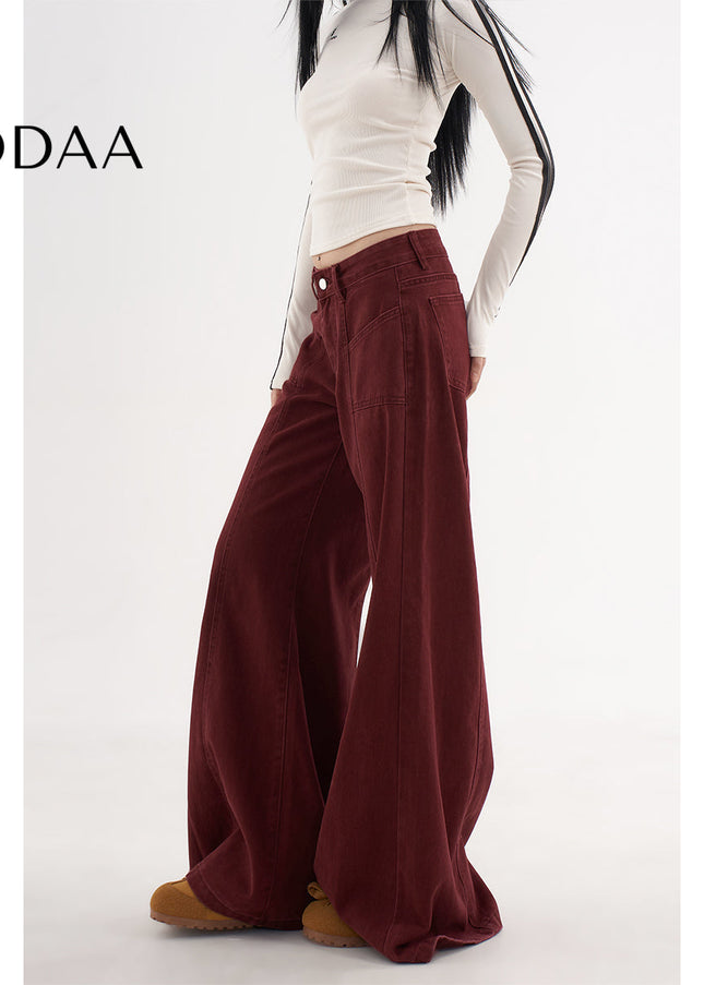 Red High Waist Wide Leg Jeans for Women This Spring - Women’s Jeans