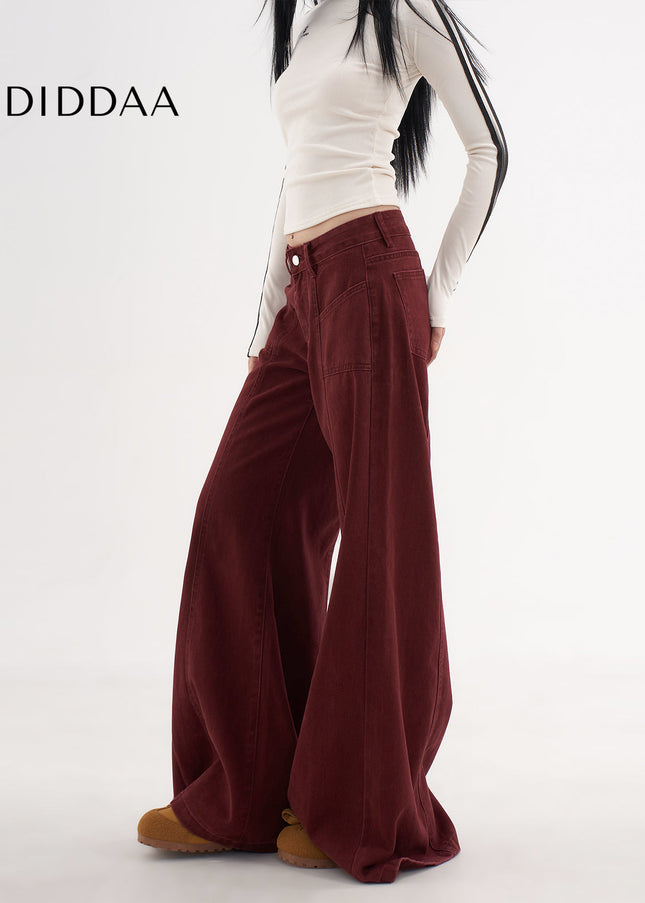 Red High Waist Wide Leg Jeans for Women This Spring - Women’s Jeans
