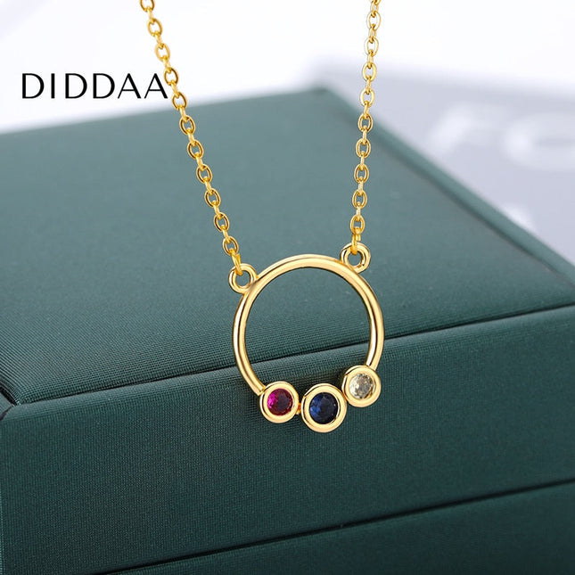 Remnant Pendant Necklace | Gold Zirconia Hollow Ring Chain - Necklaces