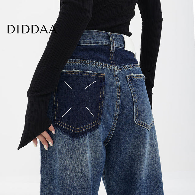Black High Waist Wide Leg Jeans for Women by KEN STUDIO - XS / Blue - Women’s Jeans
