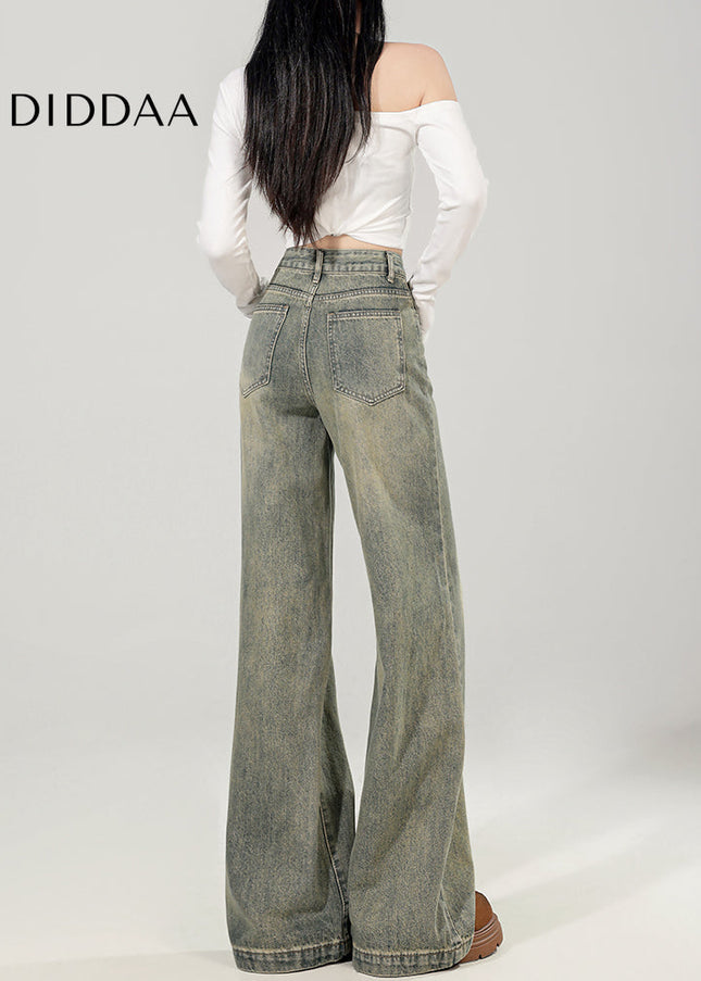 Retro Blue Loose Flared Women’s Wide-Leg Jeans - Women’s Jeans