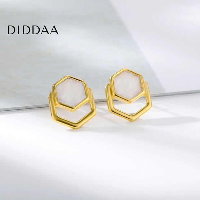 Reveuse Earrings | Gold Marble Stud Earrings - Earrings