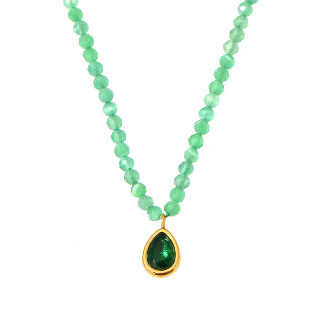 Mystery jewelry, natural stone, beads, emeralds, opal, water drops, pendants, stainless steel clavicles, national tide necklaces in stock