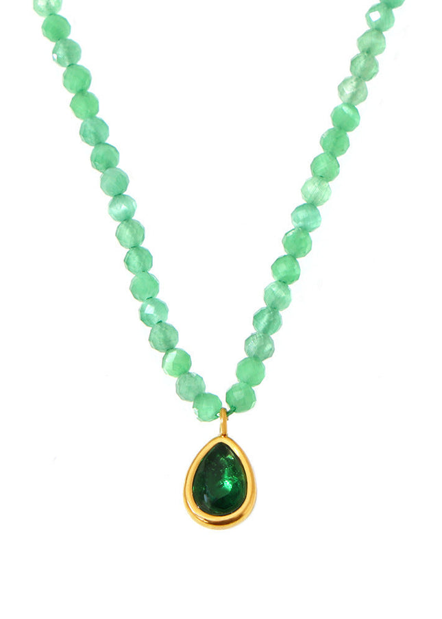 Mystery jewelry, natural stone, beads, emeralds, opal, water drops, pendants, stainless steel clavicles, national tide necklaces in stock