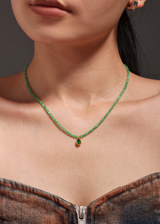 Mystery jewelry, natural stone, beads, emeralds, opal, water drops, pendants, stainless steel clavicles, national tide necklaces in stock