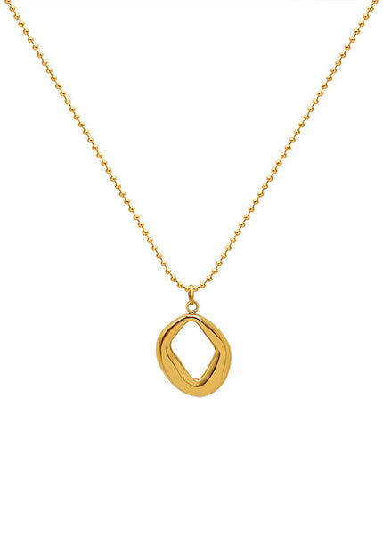 European and American chocker special-shaped heavy industry hand-made irregular geometric pendant titanium steel 18k gold clavicle necklace P987