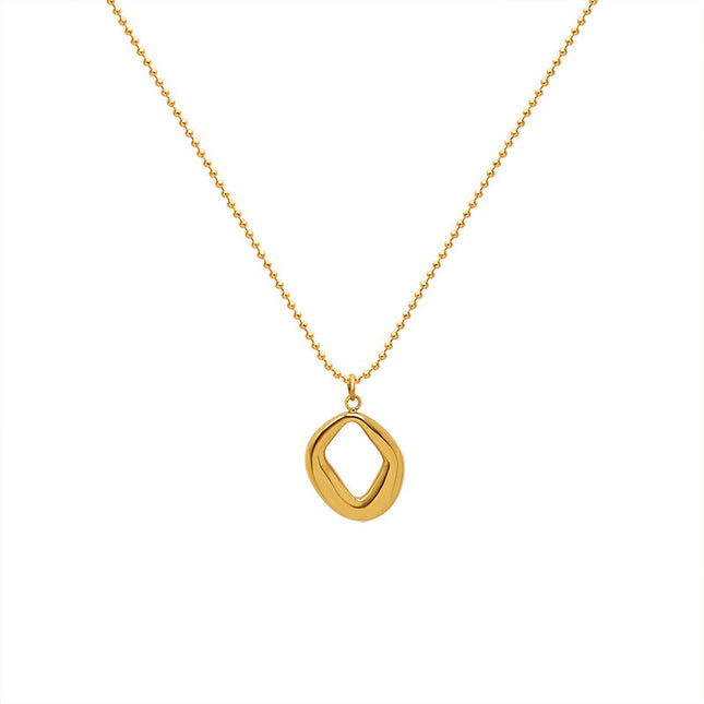 European and American chocker special-shaped heavy industry hand-made irregular geometric pendant titanium steel 18k gold clavicle necklace P987