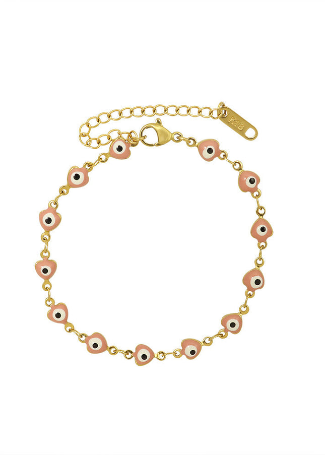 European and American bracelet dripping oil pink small fish bracelet titanium steel 18k gold hand ornament girlfriend gift E249