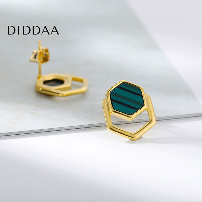 Sage Earrings | Gold Green Stud Earrings - Earrings