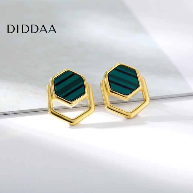 Sage Earrings | Gold Green Stud Earrings - Earrings