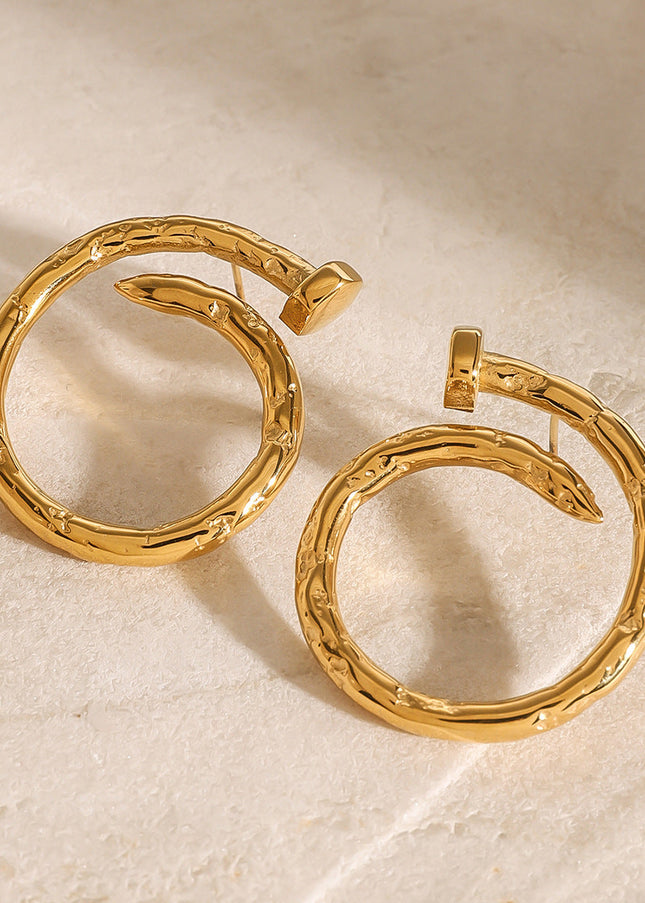 Jieding European and American stainless steel circle earrings, high-end exaggerated earrings, titanium steel earrings, cross-border jewelry, earrings