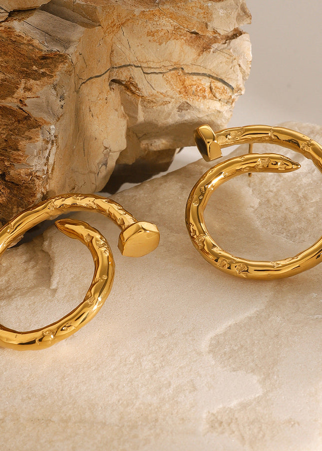 Jieding European and American stainless steel circle earrings, high-end exaggerated earrings, titanium steel earrings, cross-border jewelry, earrings