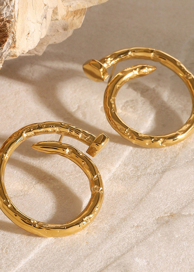 Jieding European and American stainless steel circle earrings, high-end exaggerated earrings, titanium steel earrings, cross-border jewelry, earrings